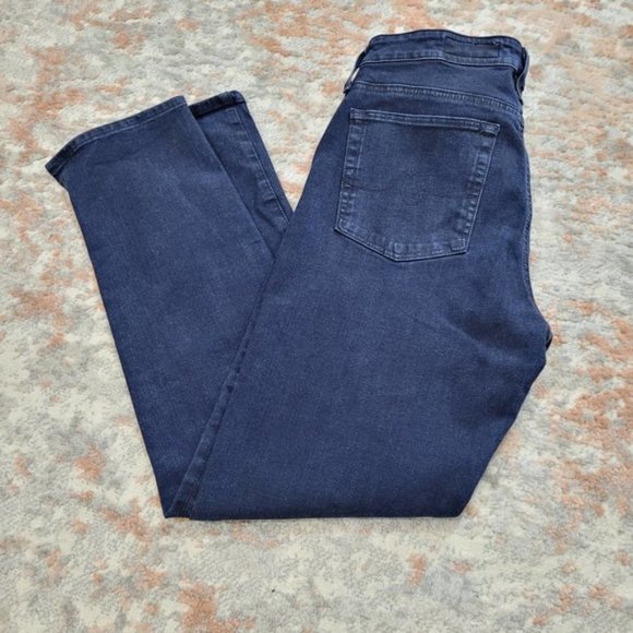 đź‘• ANTHROPOLOGIE AG The Stevie High-Rise Skinny Ankle Dark Wash Jeans - Size 31R - Picture 2 of 10